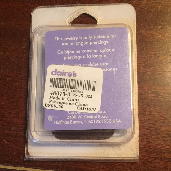 New Pack of 5 Claire’s Tongue Piercing Barbells - Picture 2 of 2